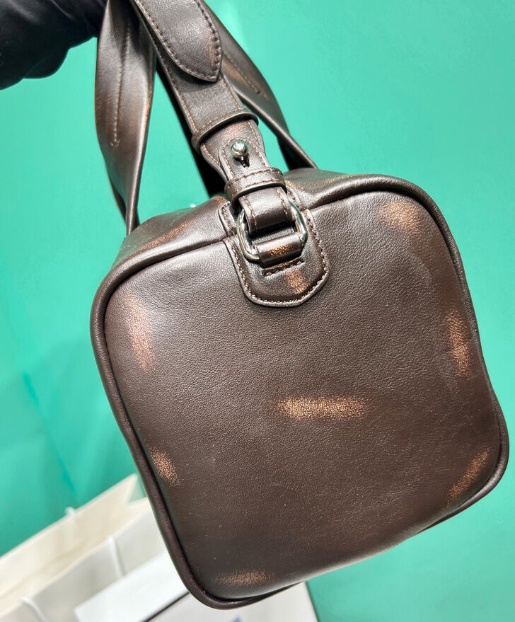 Prada Small Nappa Leather Duffle Bag 2VC046 Dark Coffee